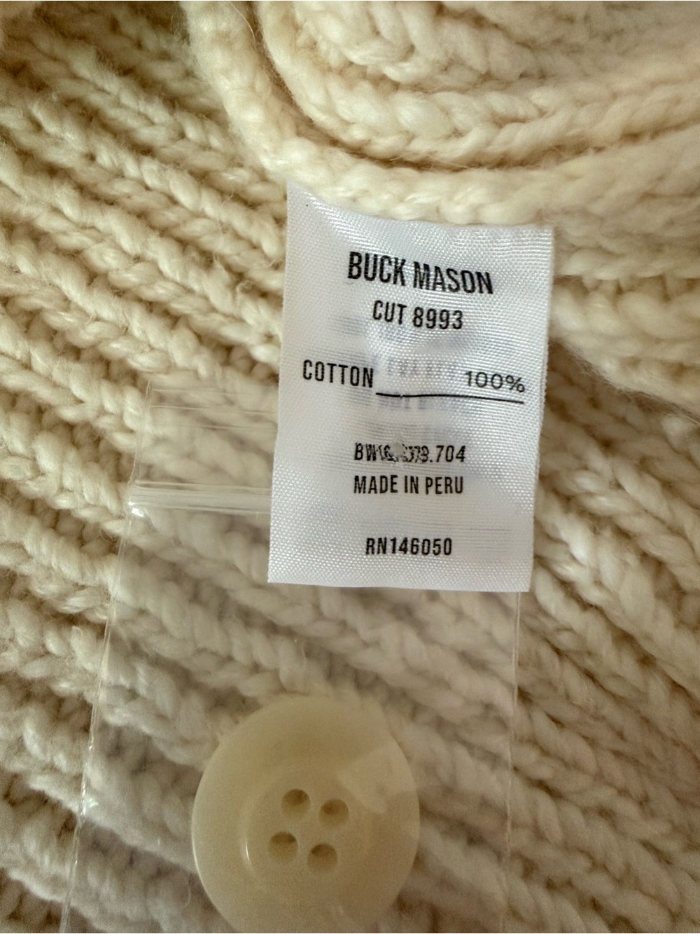 NWOT Buck Mason SOFT SPUN COTTON COLLARED CARDIGAN - Picture 6 of 8